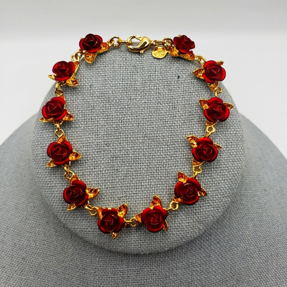 Vintage Danbury Mint " A Dozen Roses" Bracelet - Picture 4 of 6